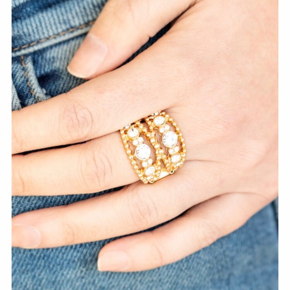 Ladies gold & rhinestones one size 6-12.